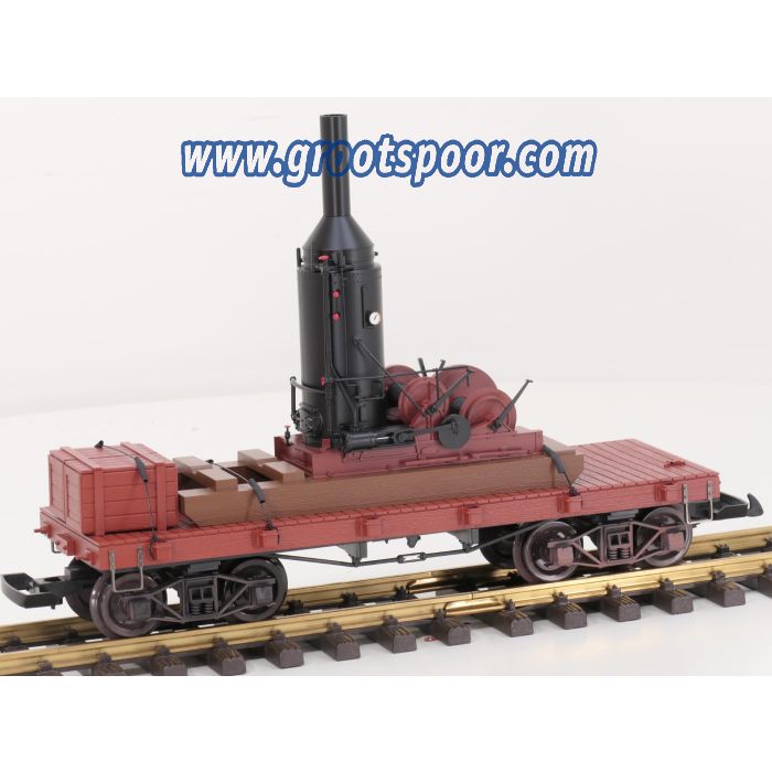 Bachmann 95699 LOG SKIDDER WITH CRATES ON 20' FLAT CAR (LARGE SCALE) - sku: 20231209041434 - Used - Very good condition - Photo 3
