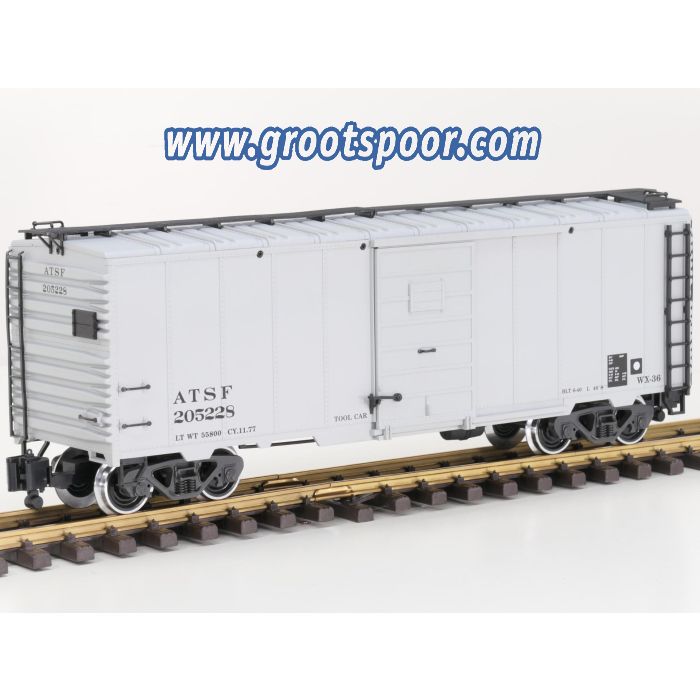 LGB 45919 ATSF Boxcar 205228, Metallrader, Klauwkoppelingen