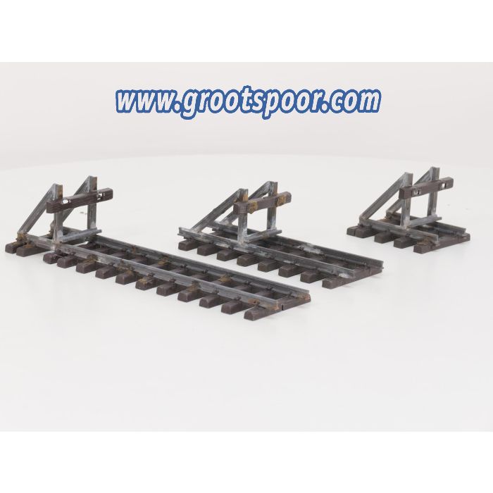 Prellbock Set 3st, opgebouwd uit Messing rails Zelfbouw