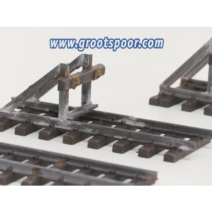 Prellbock Set 3st, opgebouwd uit Messing rails Zelfbouw