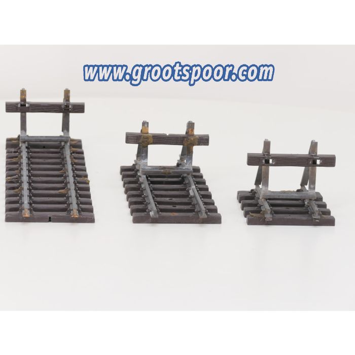 Prellbock Set 3st, opgebouwd uit Messing rails Zelfbouw