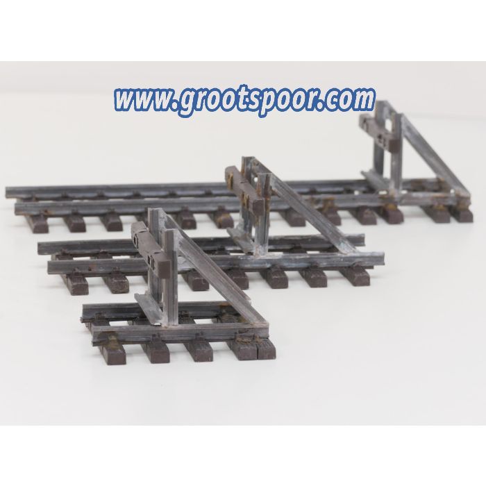 Prellbock Set 3st, opgebouwd uit Messing rails Zelfbouw