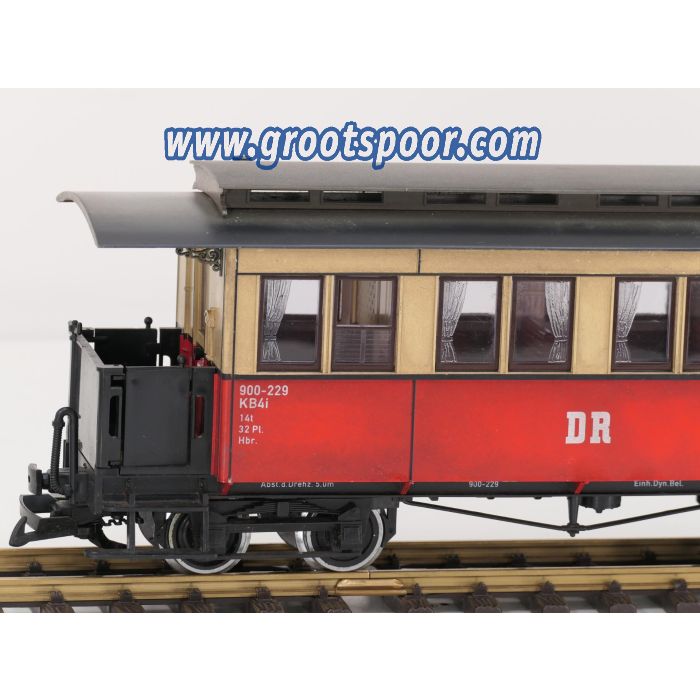 LGB 31610 DR personenwagen 900-229, Gealtert, Metallräder, Stromabnahme, Innenbeleuchtung