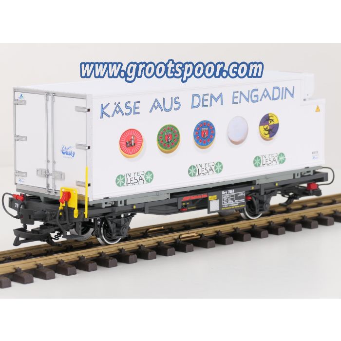 LGB 44890 RhB-Engadin Containerwagen Lb-v 7870, Metallrader - sku: 20240523015229 - Neu - Bild 2