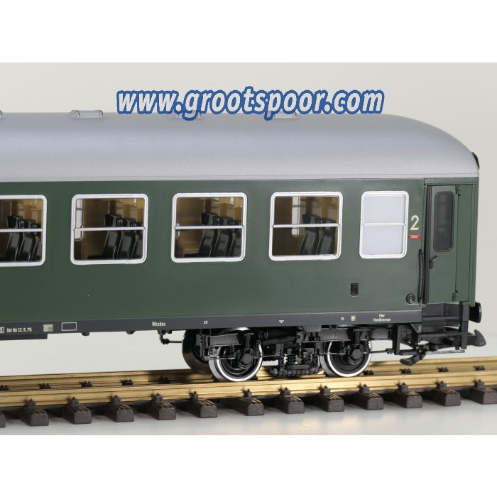 LGB 36315 DB Personenwagen Bm 232 grün, Metallrader, Stromabnahme, Innenbeleuchtung
