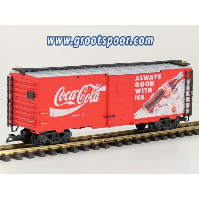 LGB 42911CM US-Sonderwagen Coca Cola Always Good With Ice, Cimarron Ltd Reefer Boxcar No 456 of 600, Vitinemodell