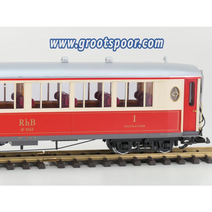 LGB 30650 RhB-Salonwagen As 1142 Met binnenverlichting, Metallrader