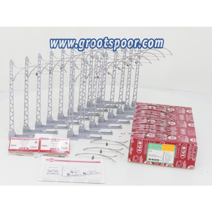 LGB 6000 / 6400 / 56400 Set 17 St. Standard-Oberleitungsmast &amp; Extra toebehoren - sku: 20240705111613 - Gebraucht - Wie Neu - Bild 2