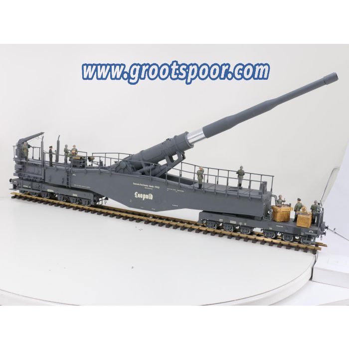 Leopold K5(E) Eisenbahngeschütz, schießt wirklich – Maßstab 1:22,5
