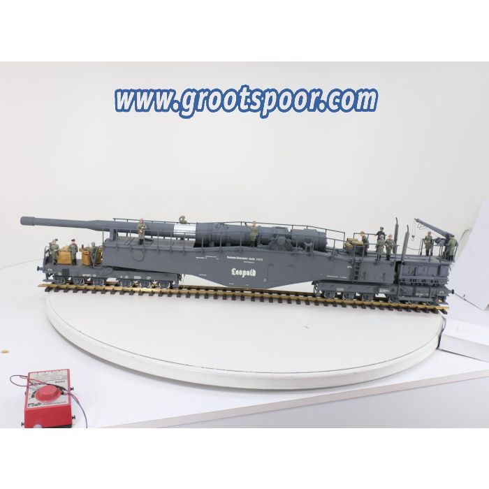 Leopold K5(E) Eisenbahngeschütz, schießt wirklich – Maßstab 1:22,5