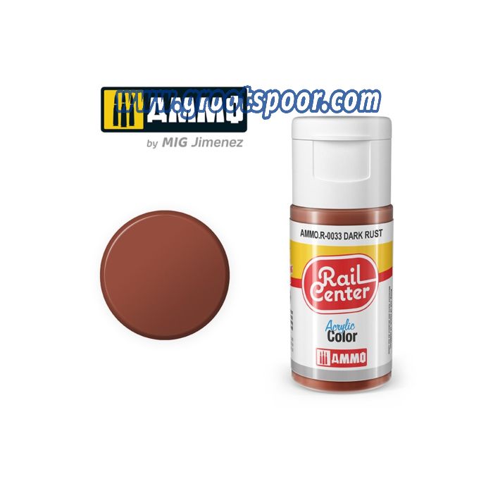 Ammo by Mig Jimenez - AMMO.R-0033 Rail Center Acrylic Dark Rust (15 ml)